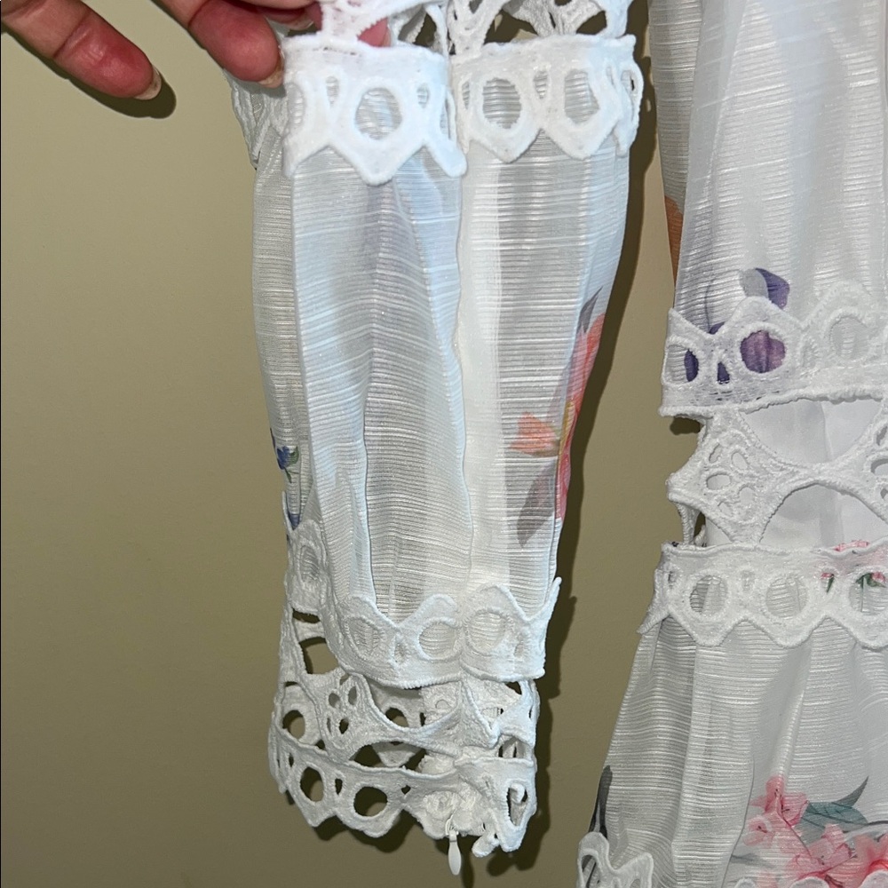 Lai Meng Five Cats Floral Lace Long Sleeve Dress Size Small New With Tag - Picture 11 of 16